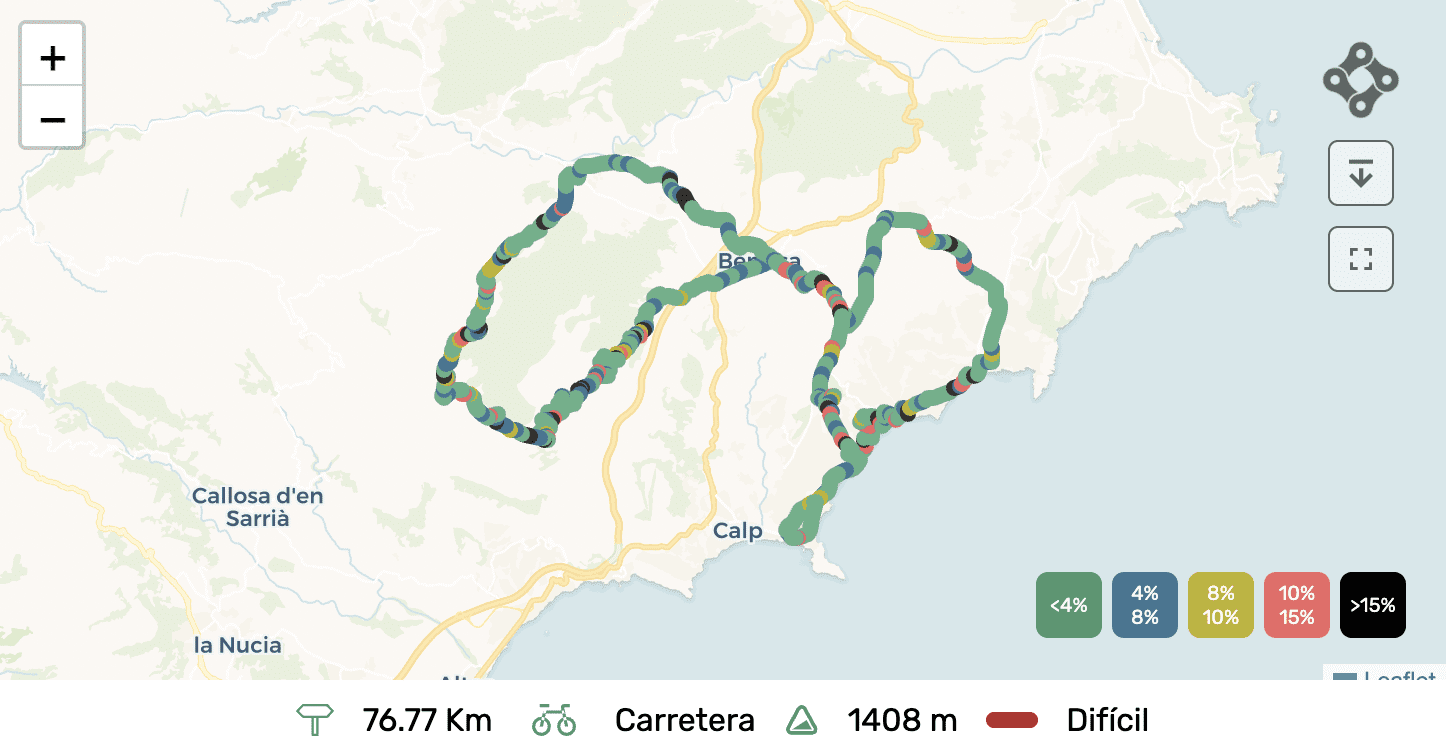 Rutas ciclistas calpe