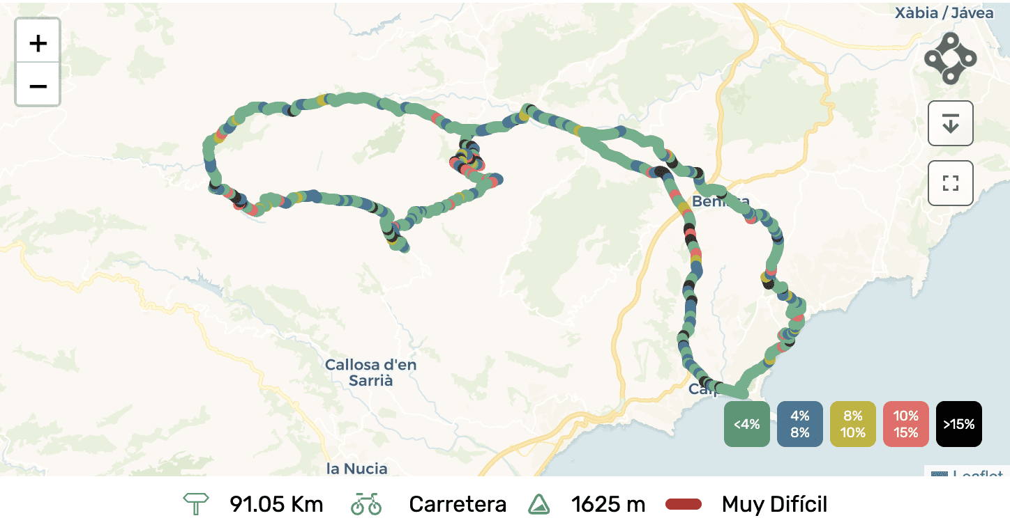 Rutas de ciclismo carretera alicante